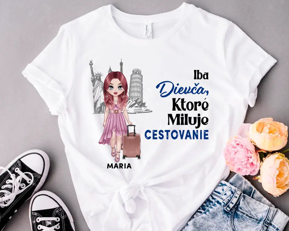 Iba dievča ktoré miluje cestovanie