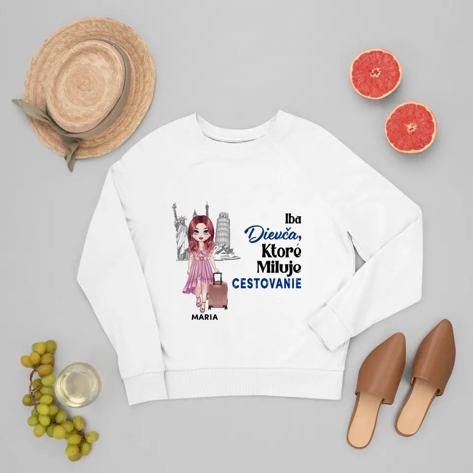 Iba dievča ktoré miluje cestovanie