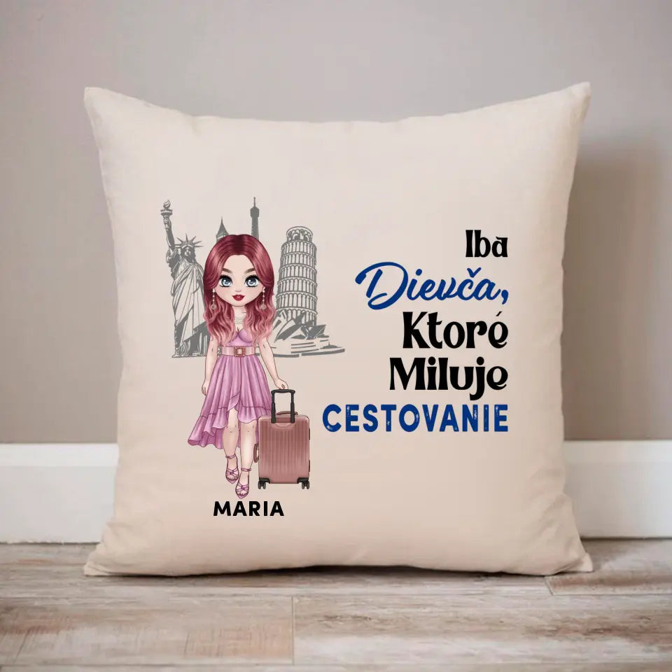 Iba dievča ktoré miluje cestovanie