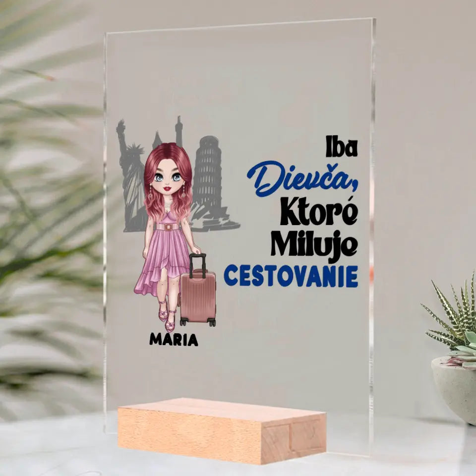 Iba dievča ktoré miluje cestovanie