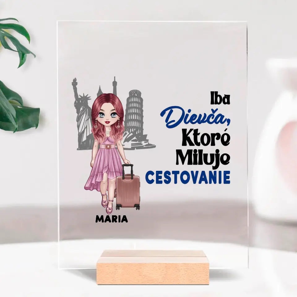 Iba dievča ktoré miluje cestovanie