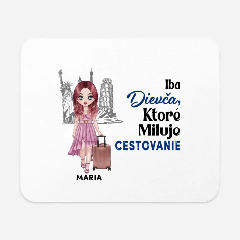 Iba dievča ktoré miluje cestovanie