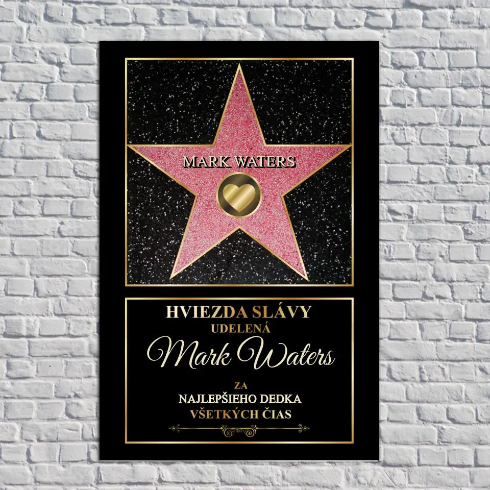 Hviezda slávy udelená Mark Waters za najlepšieho dedka všetkých čias.