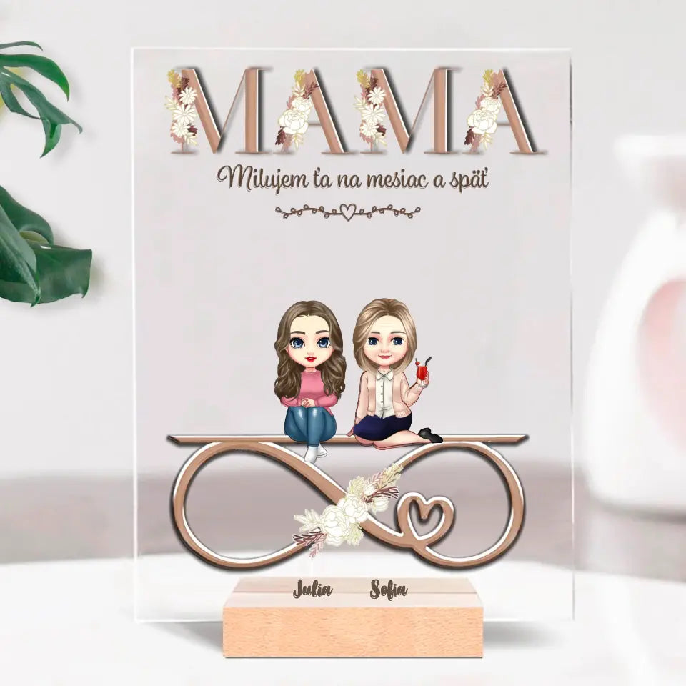 Akrylové Sklo - Milujem Ťa Na Mesiac A Späť