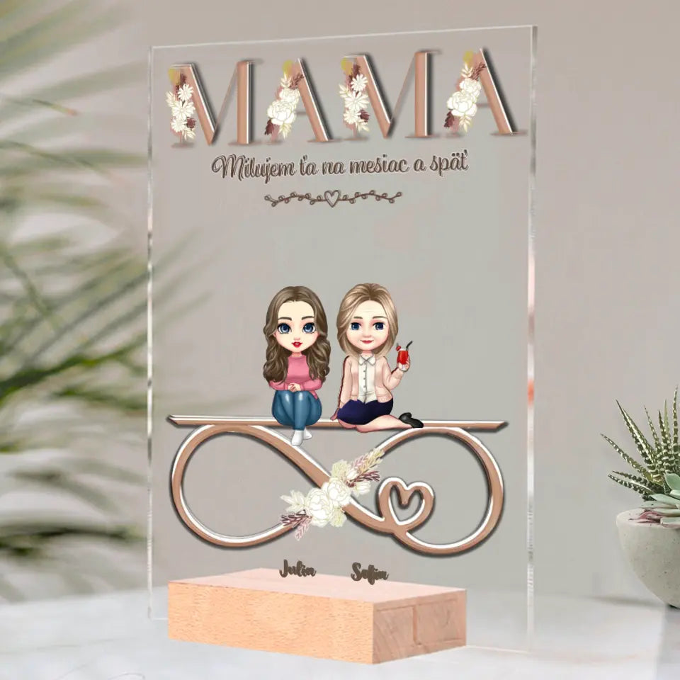 Akrylové Sklo - Milujem Ťa Na Mesiac A Späť