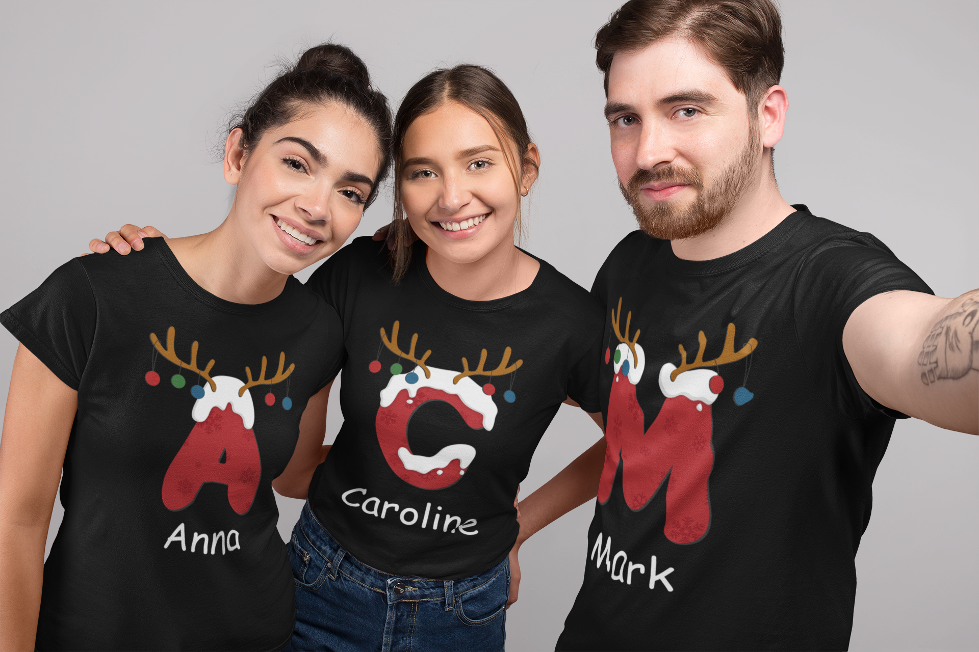 457 Vianočné tričko s vaším menom a písmenom