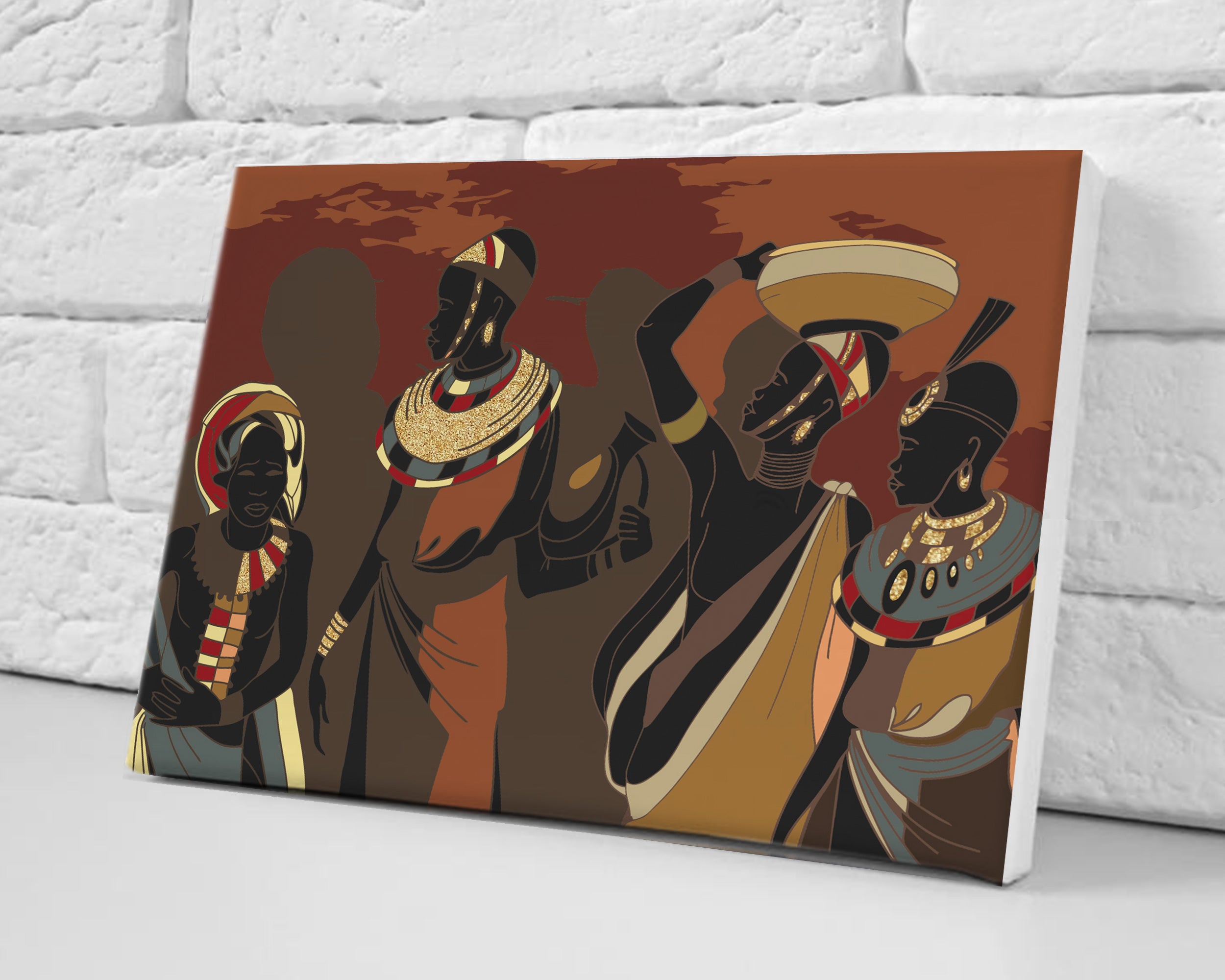 Africké motívy so zlatom (CH0627)