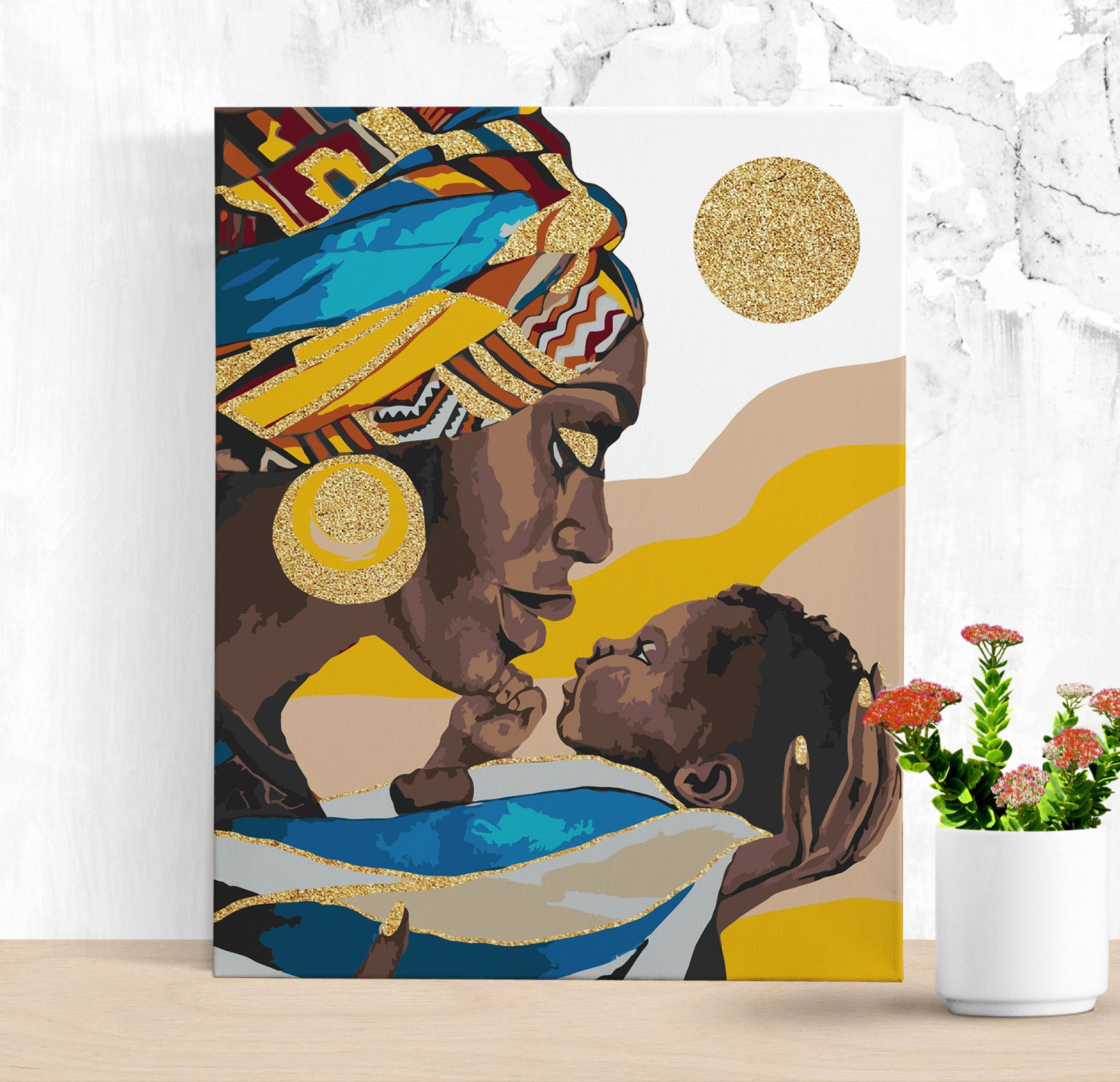 Africká žena s dieťaťom (CH0648)