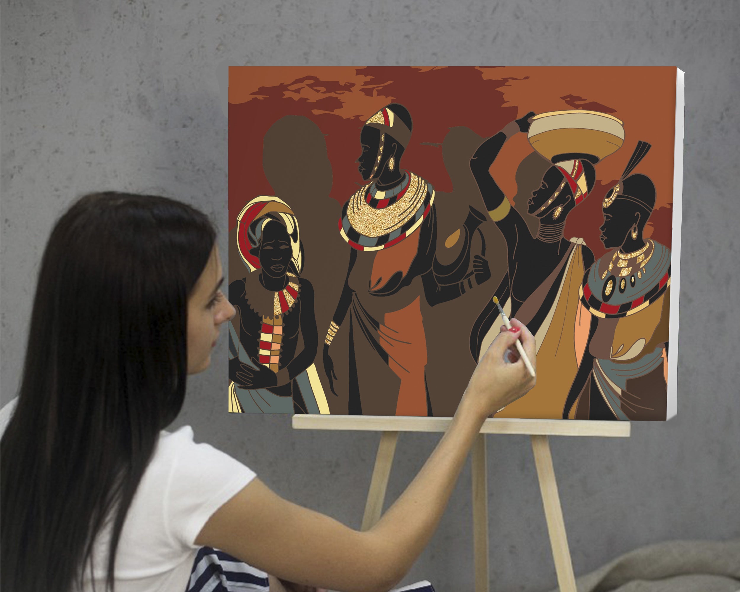 Africké motívy so zlatom (CH0627)