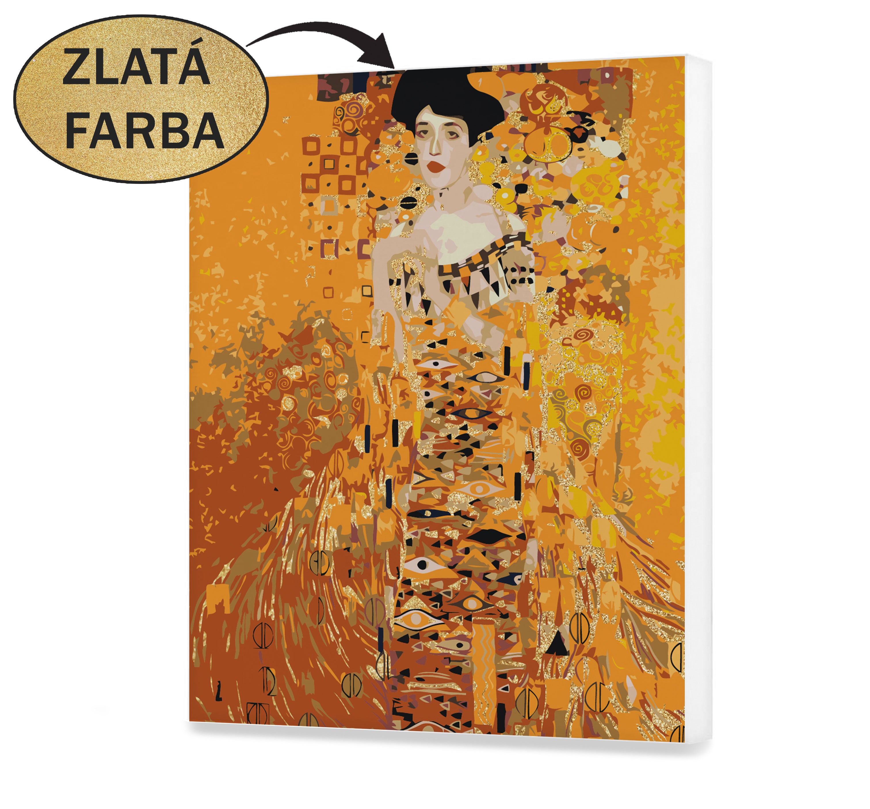 Malovanie podla cisel - Dáma v zlatých šatách