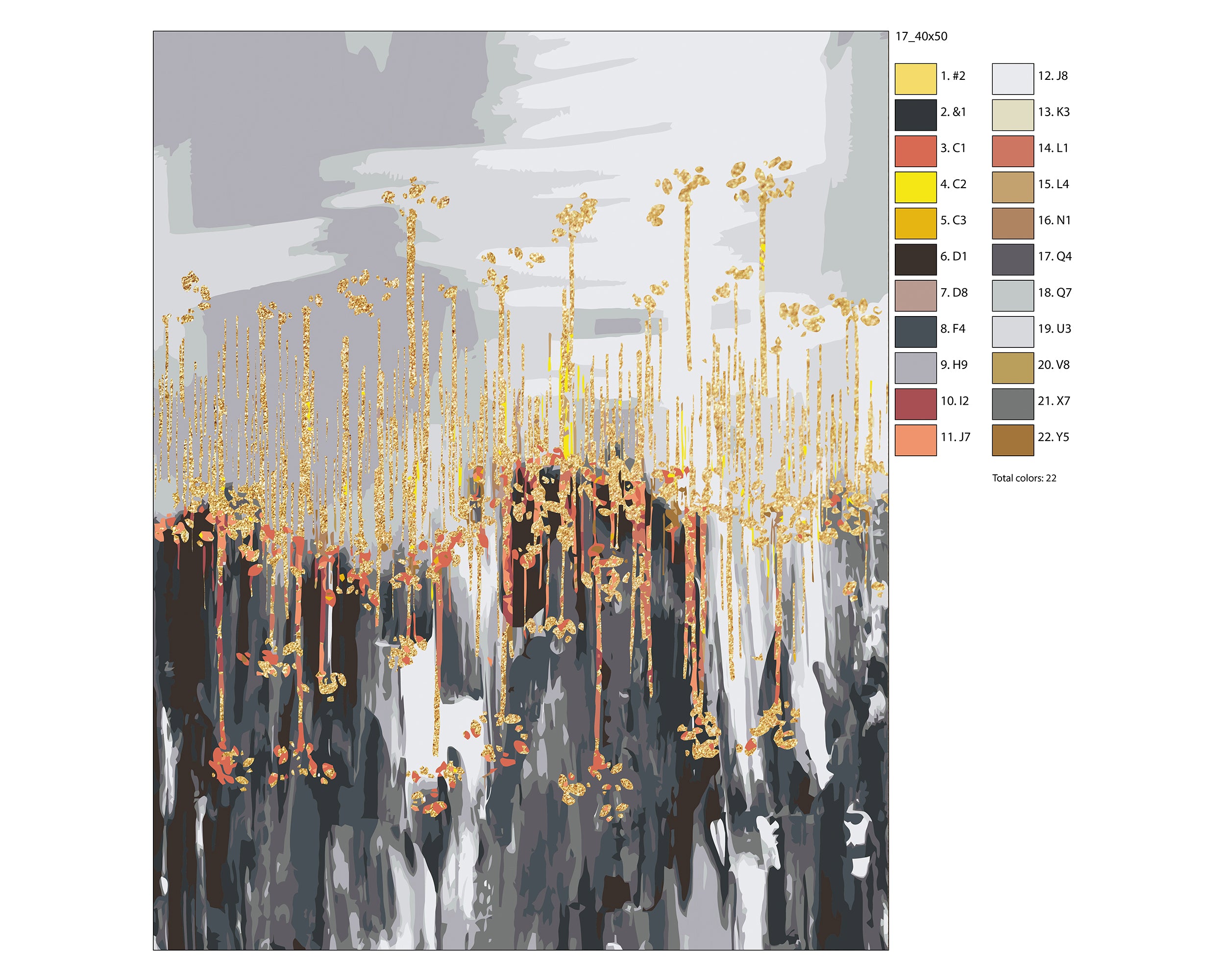 Abstrakcie Zlaté prvky (PC0449)