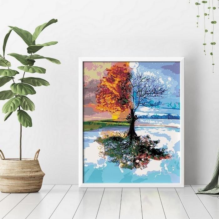 Mozaika - Stromček štyroch ročných období - 40x50cm