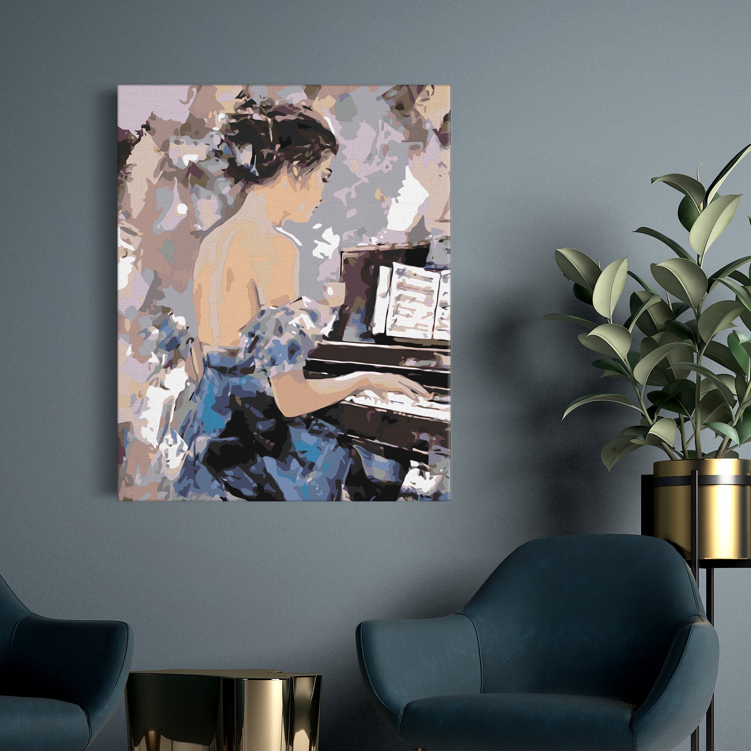 Žena hrajúca na klavíri (CH0701)