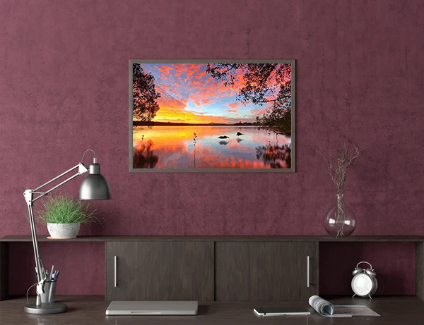 Západ Slnka Na Jazere