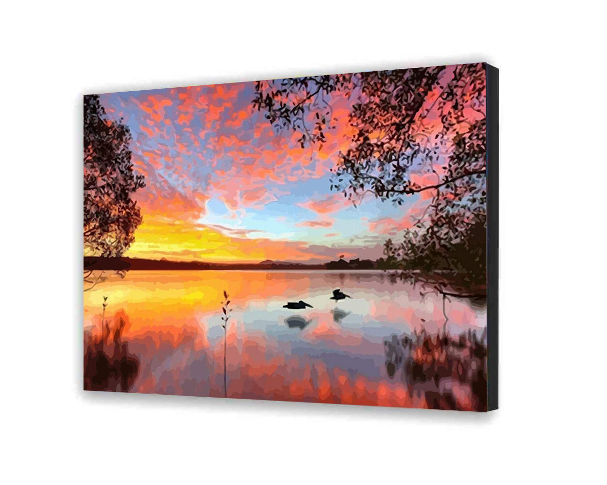 Malovanie podla cisel - Západ Slnka Na Jazere