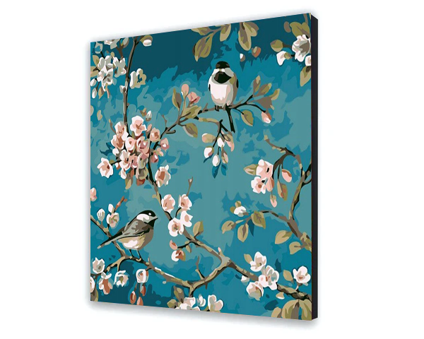 Malovanie podla cisel - Vtáky Na Modrom