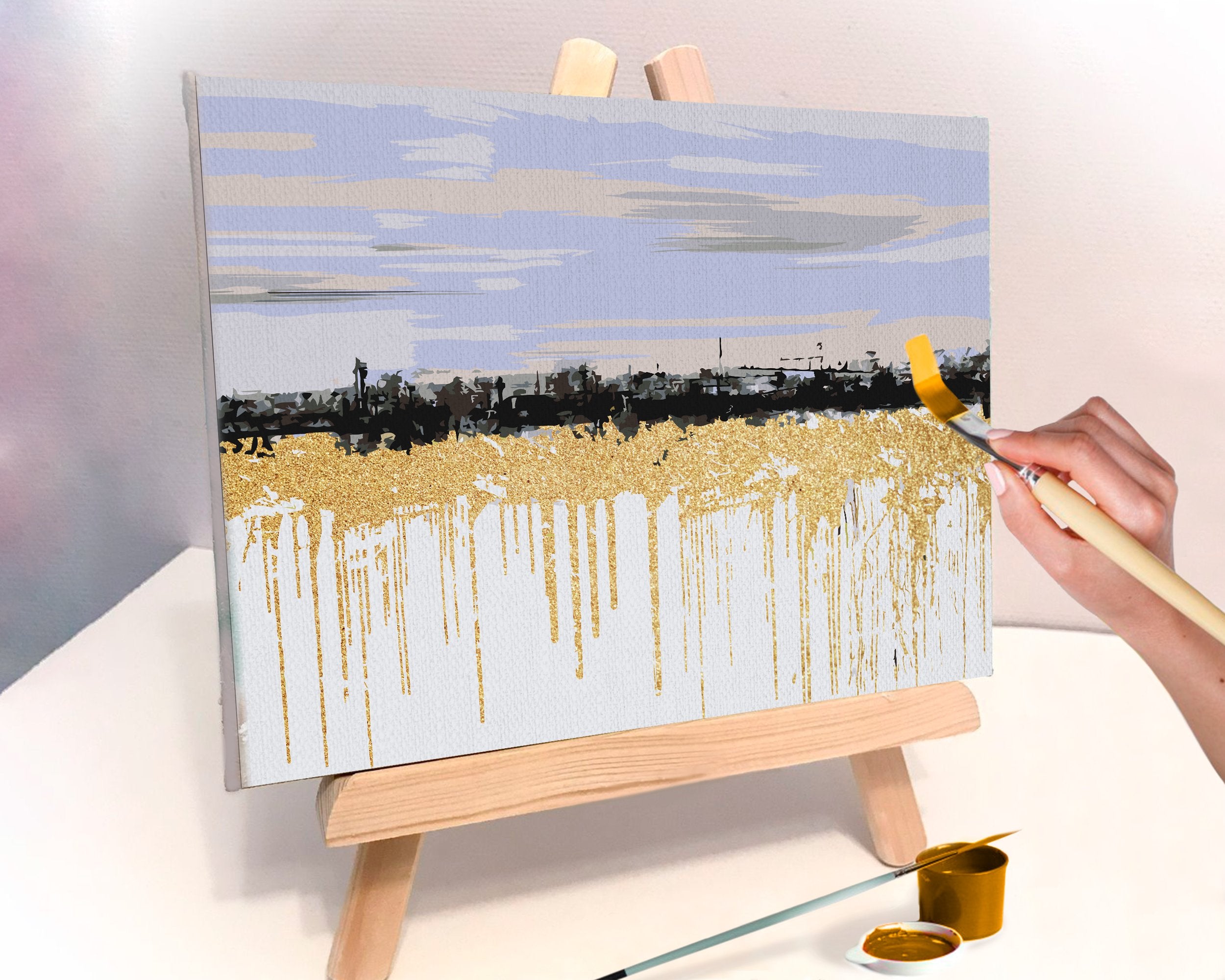 Unikátna zlatá abstrakcia (PC0436)