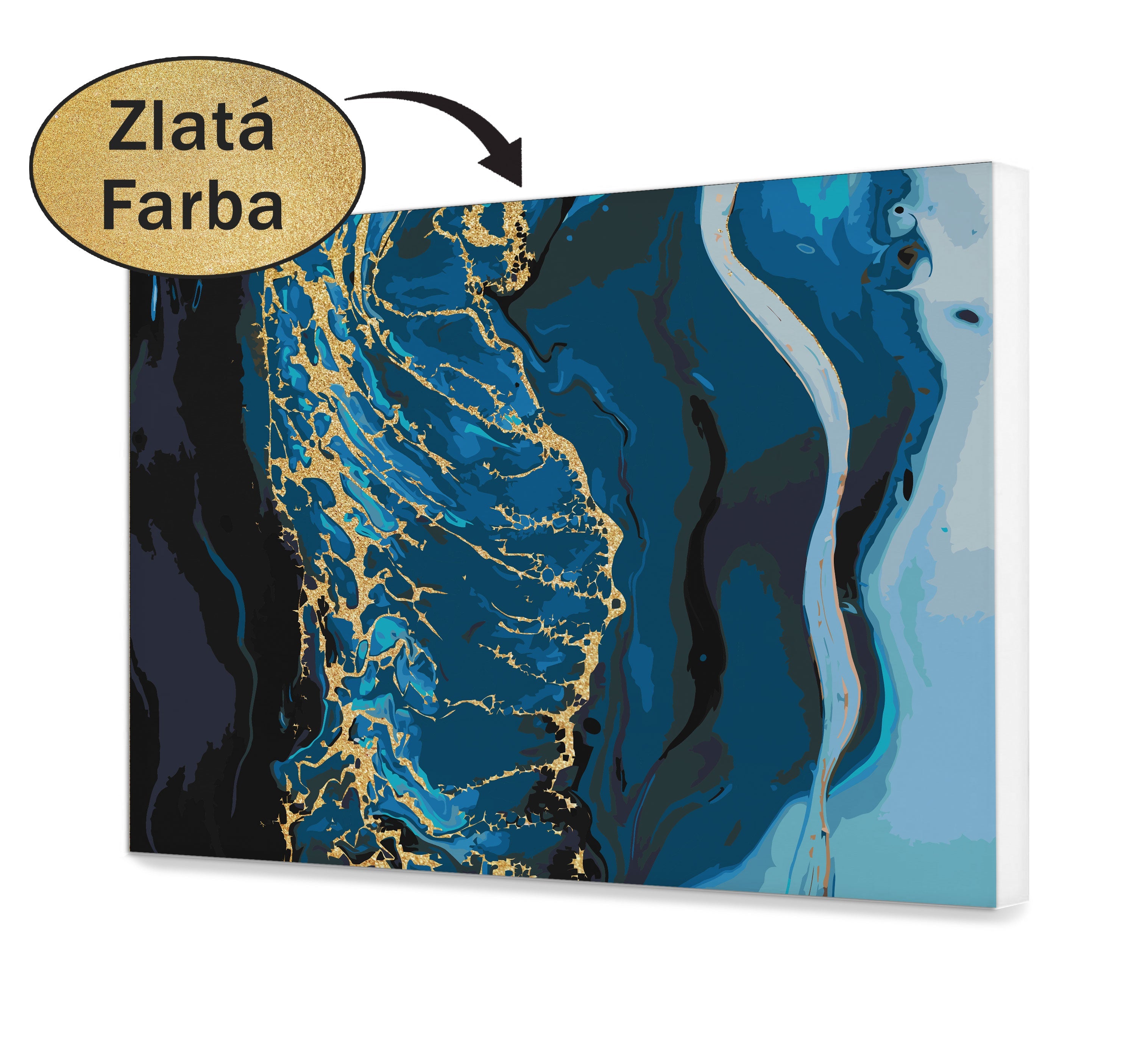 Malovanie podla cisel - Zlatomodrá maľba