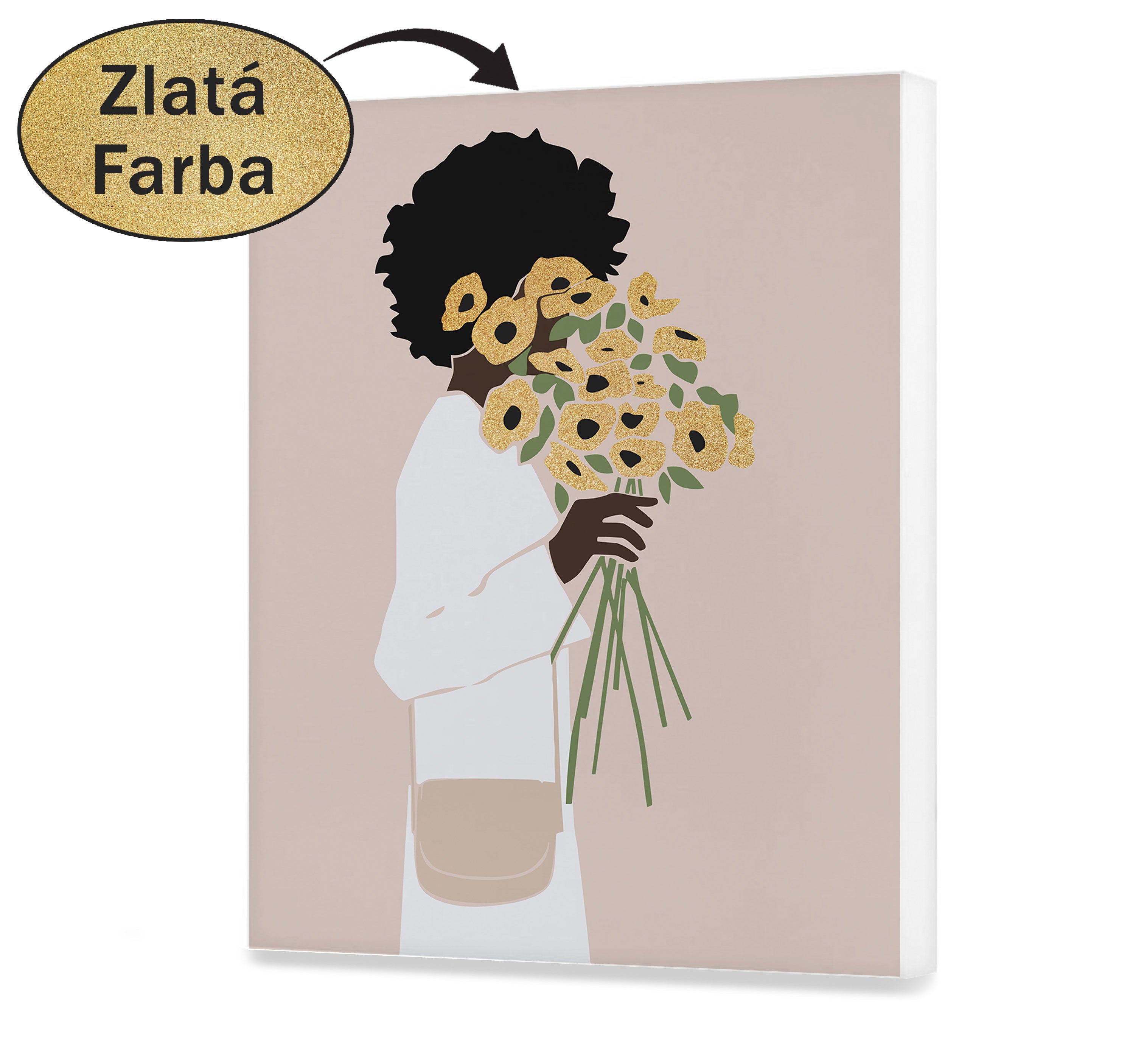 Malovanie podla cisel - Dáma s kyticou kvetov