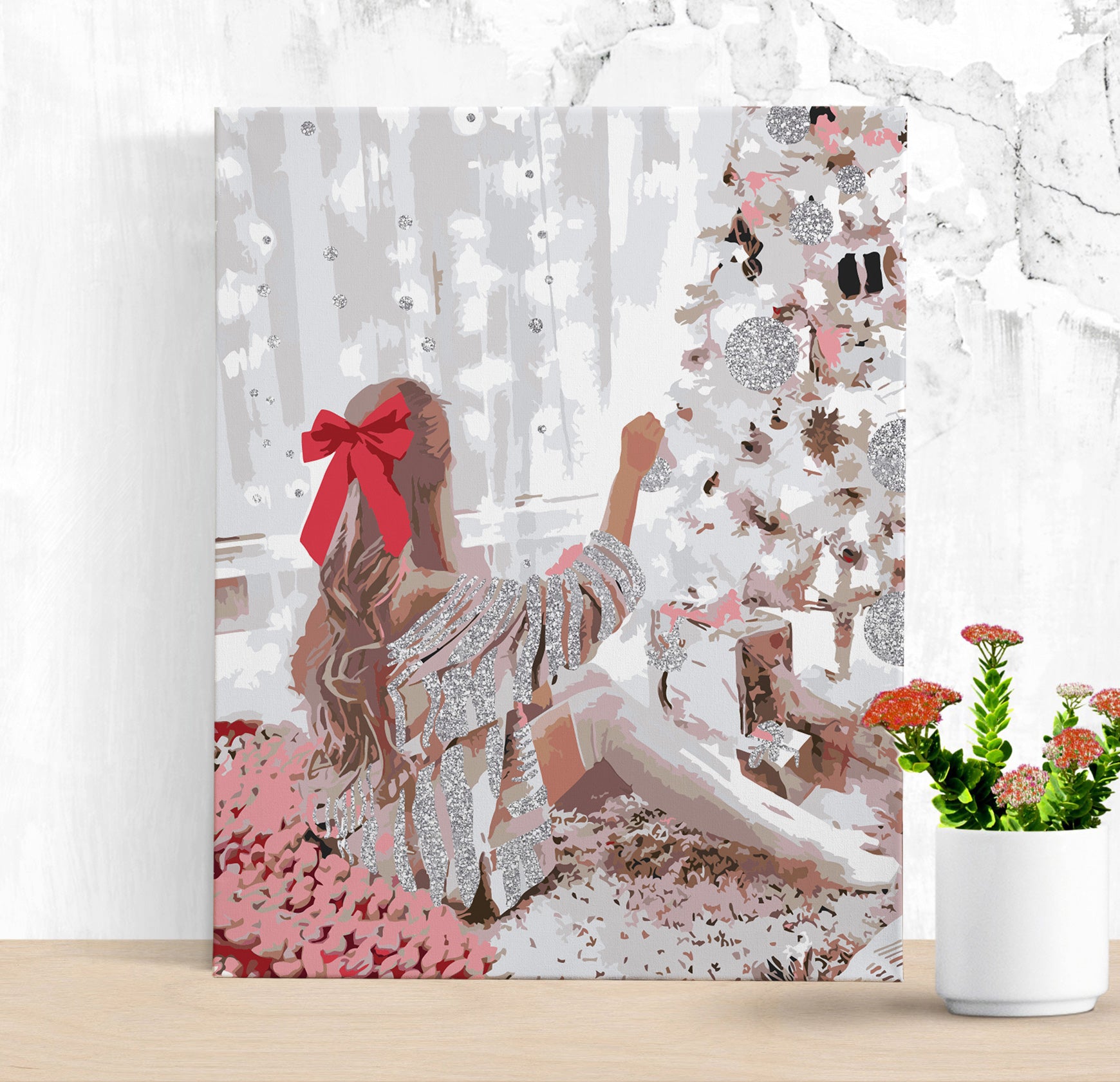 Dievča a Vianočný stromček (CH0645)