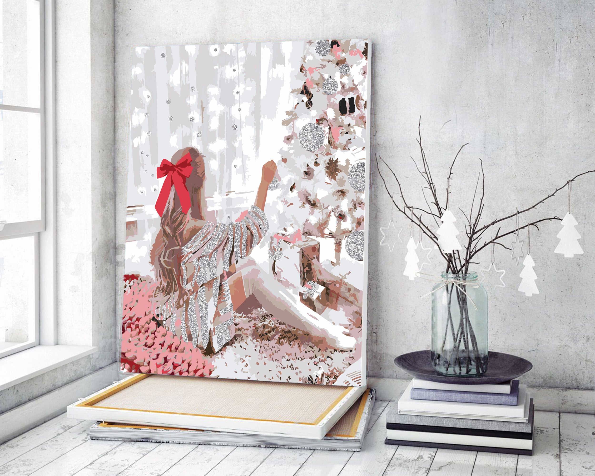 Dievča a Vianočný stromček (CH0645)