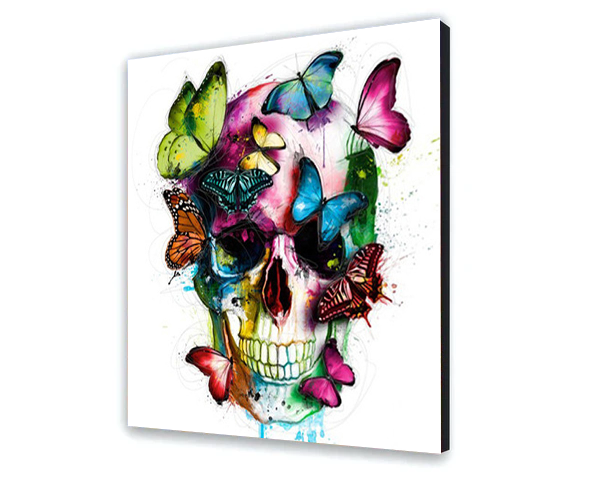 Maľovanie podľa cisel - Lebka V Motýľoch