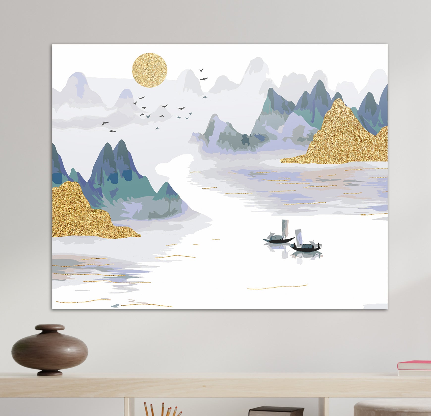 Západ slnka na jazere (CH0635)