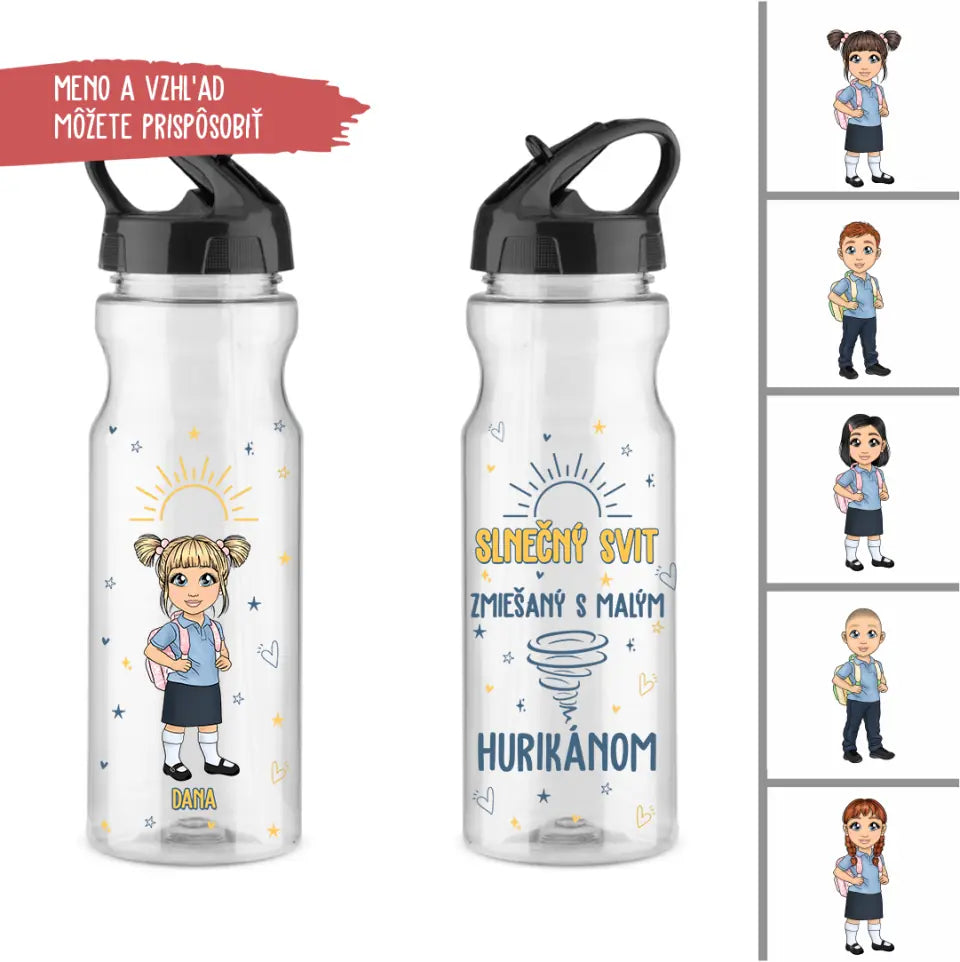 Fľaša na vodu Darcek Pre 9 Rocne Dievca Slnečný svit zmiešaný s malým hurikánom