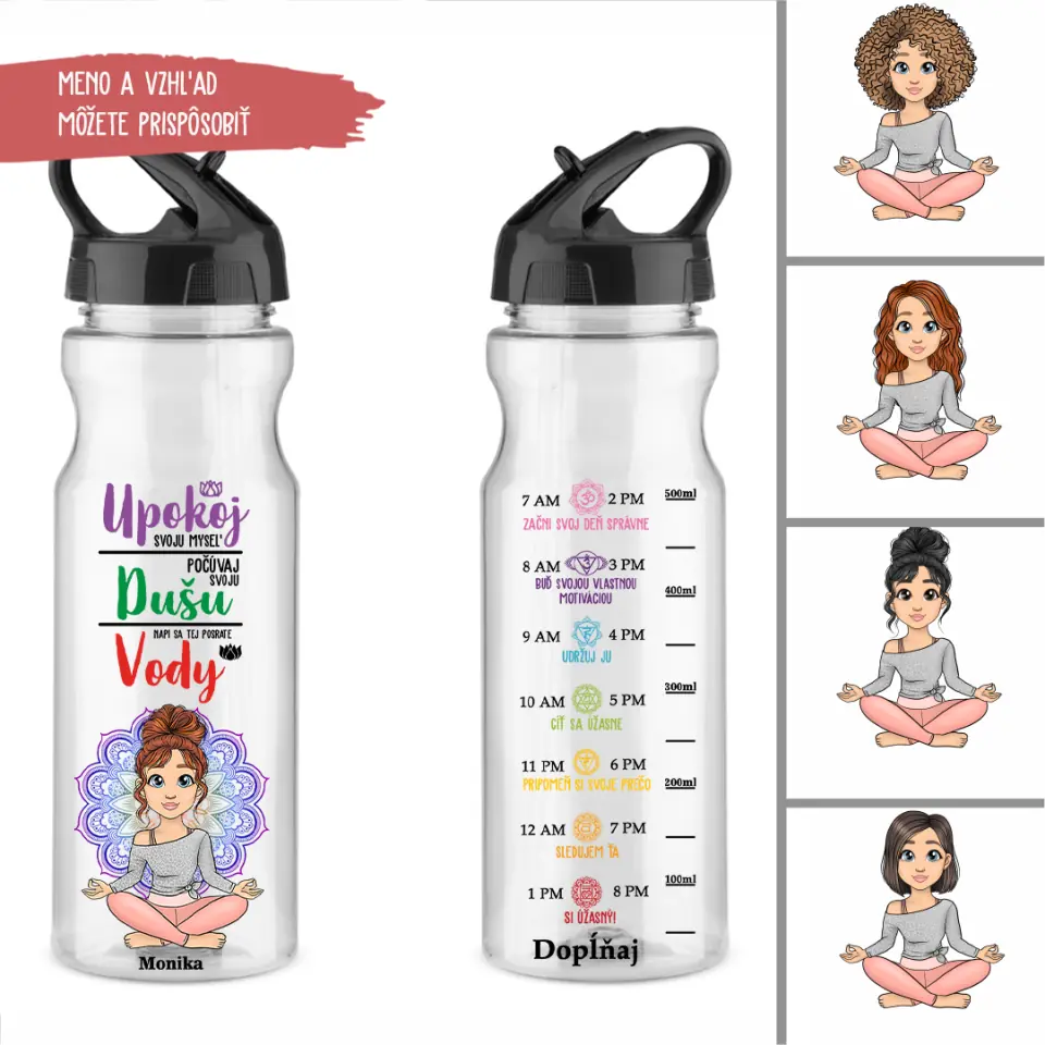Fľaša na vodu Darceky Pre Priatelku Upokoj svoju myseľ.
