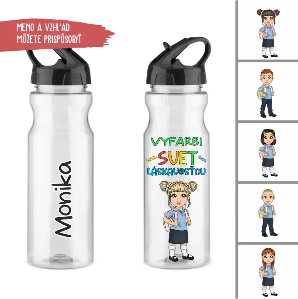 Fľaša na vodu Darčeky Pre Dievčatá 10 Rokov Vyfarbi svet láskavosťou