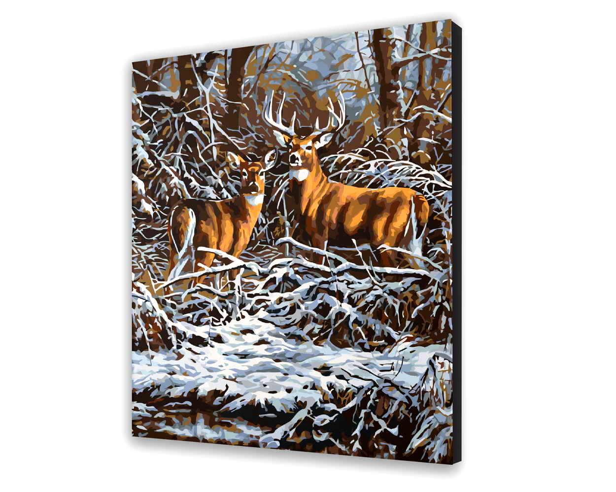 Plátno podľa čísla - Zimné Jelene