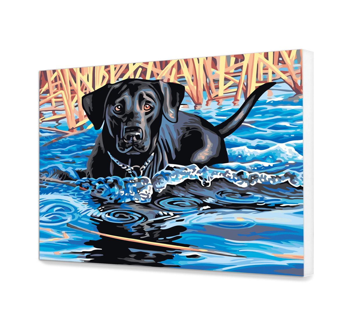 Malovanie podla cisel - Plávajúce Psy