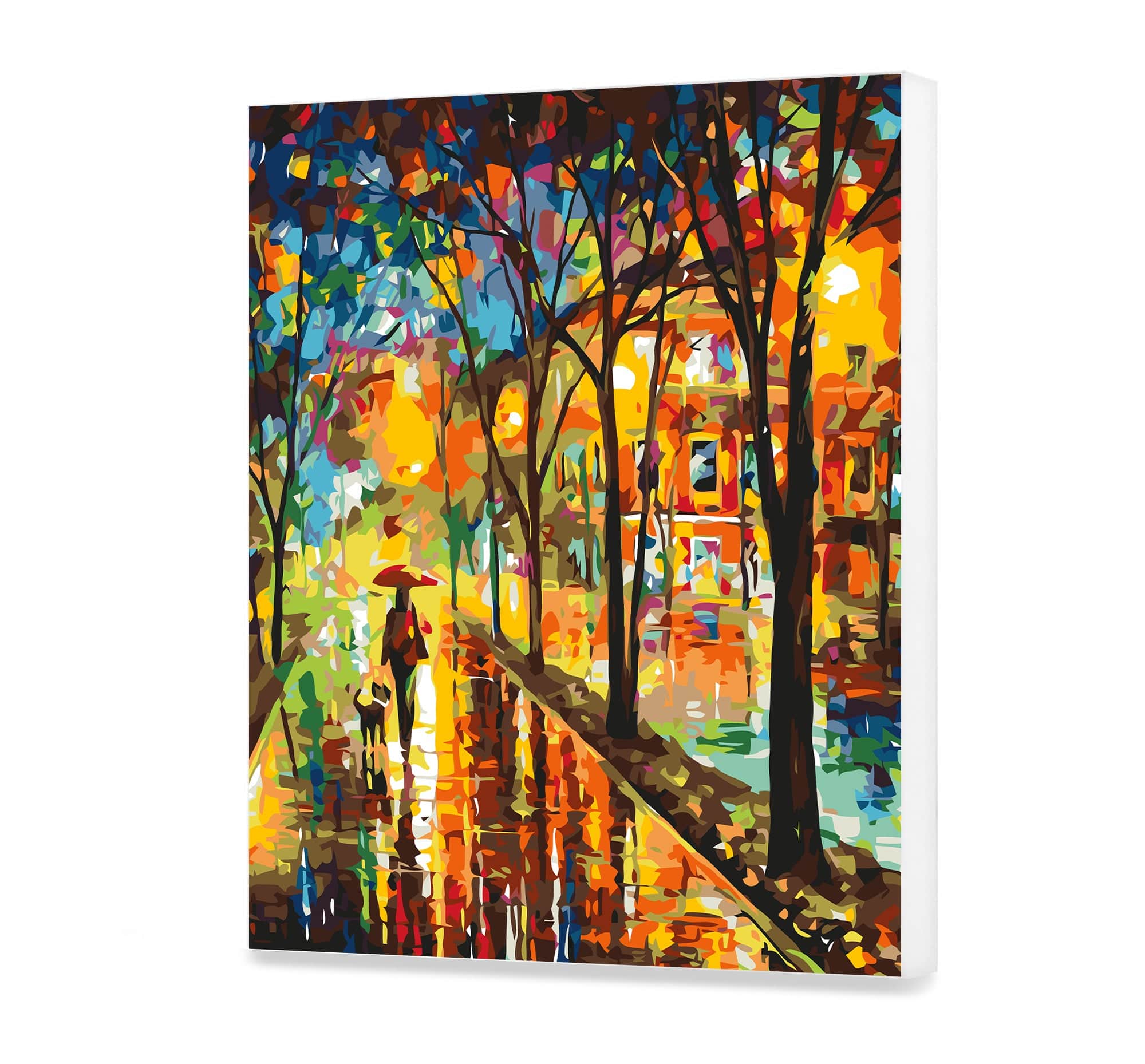 Večerná ulica s lampášmi