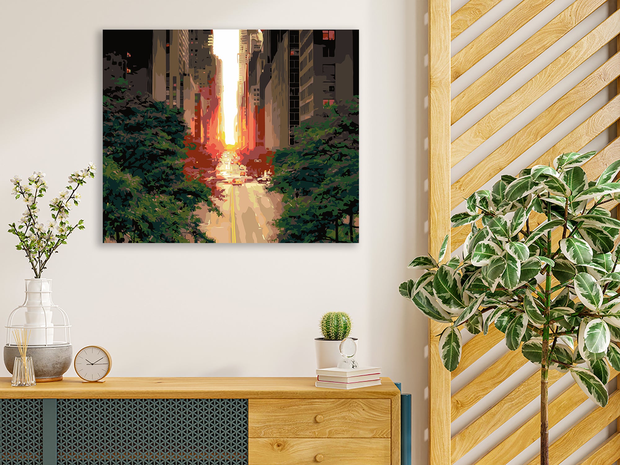 Západ slnka na ulici New York