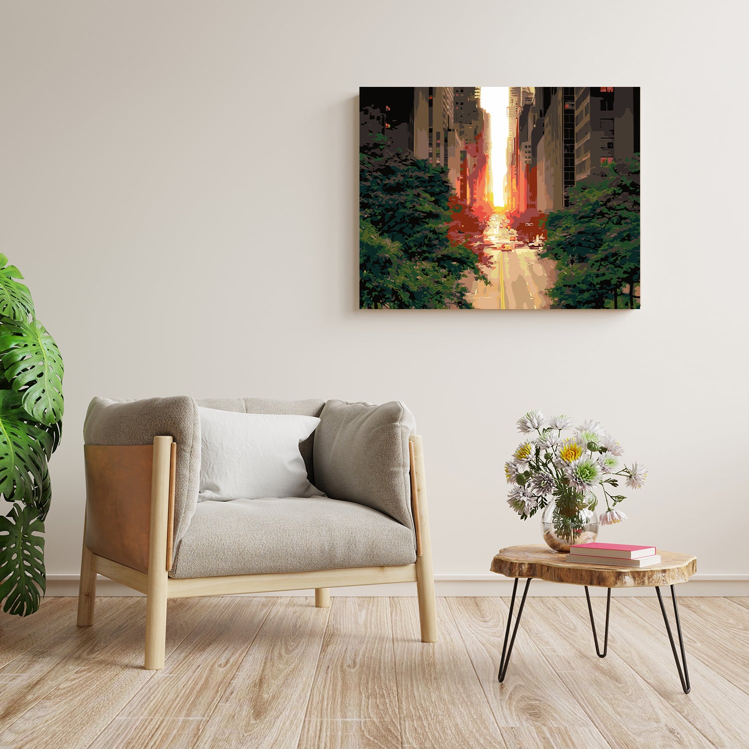 Západ slnka na ulici New York