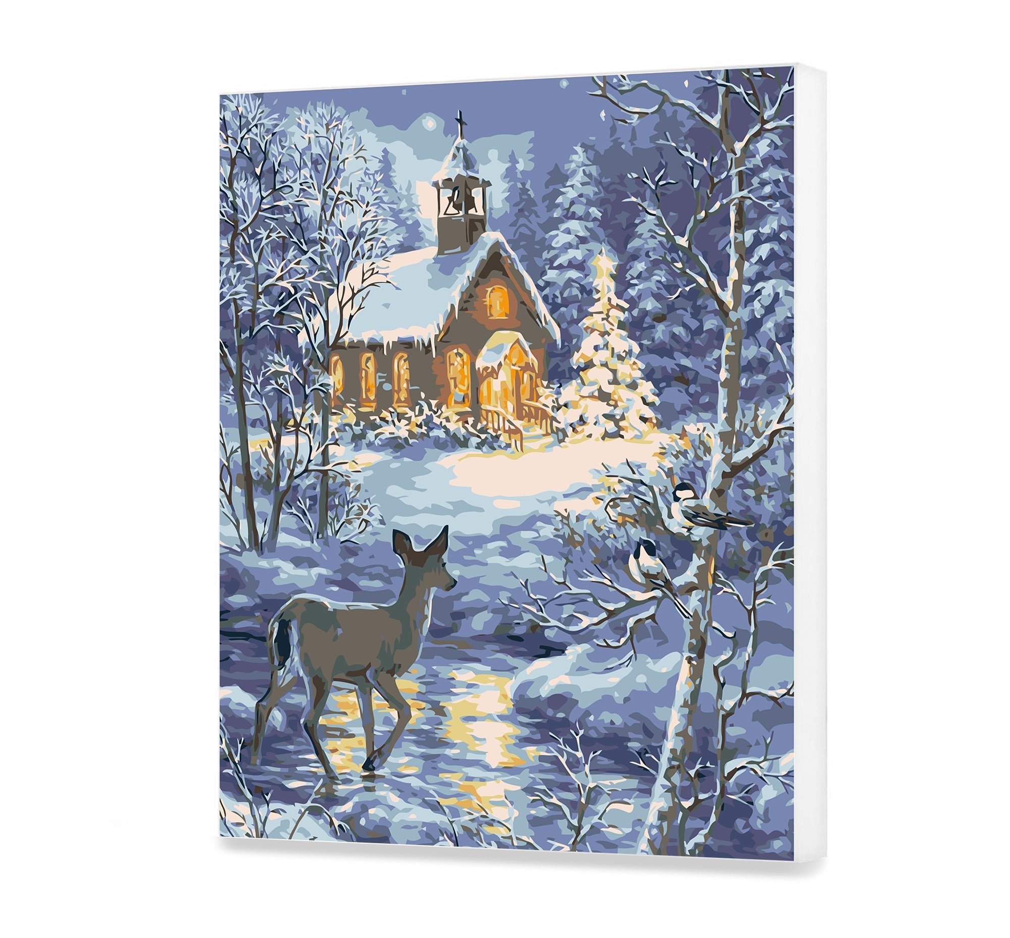 Kostol v zimnom lese