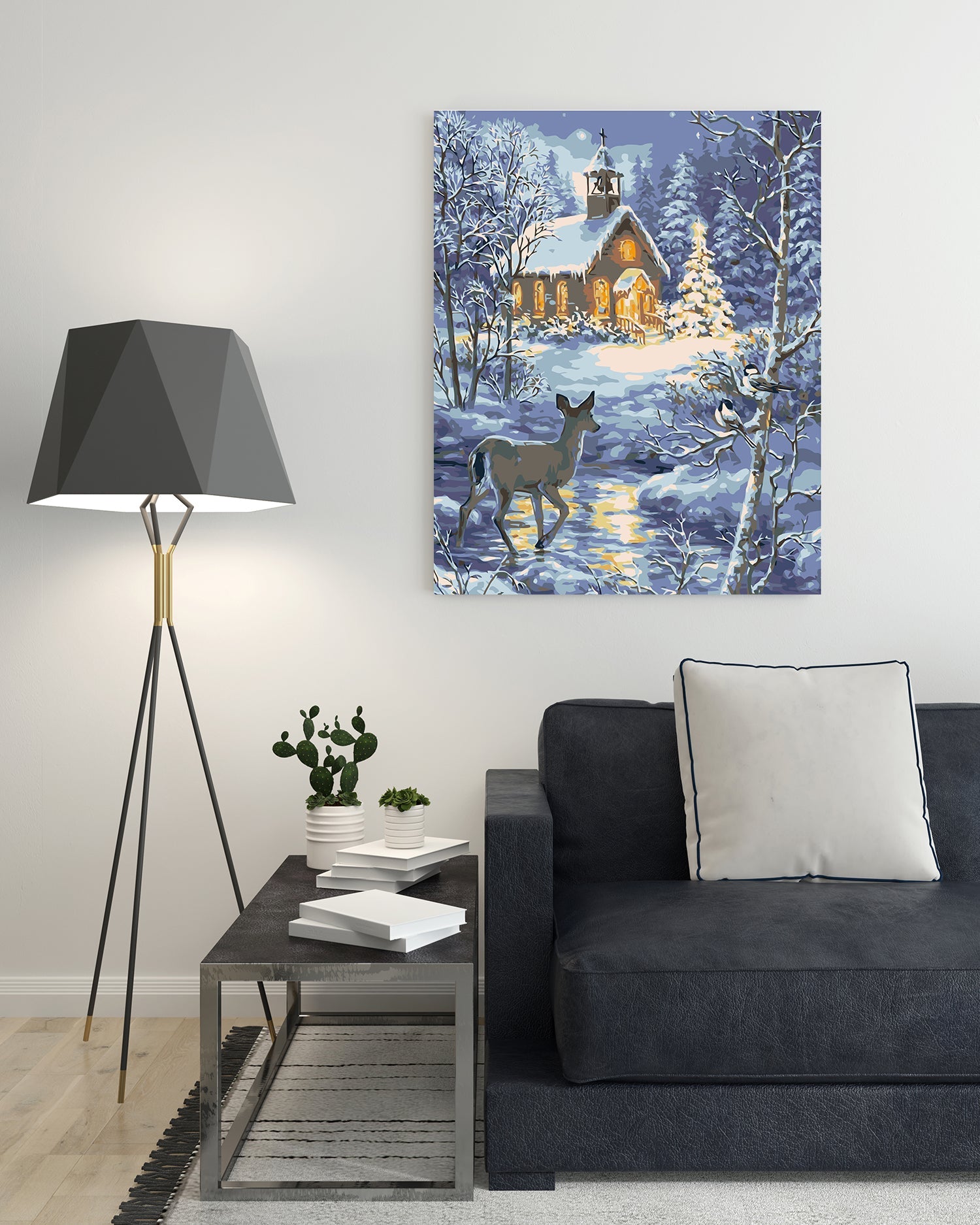 Kostol v zimnom lese