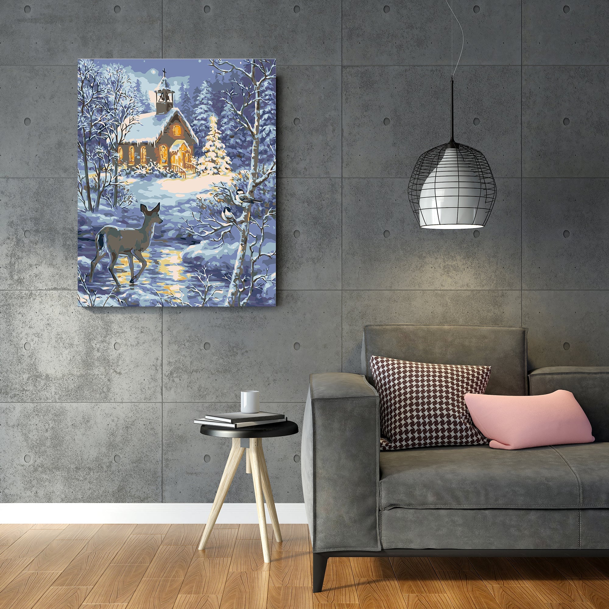 Kostol v zimnom lese