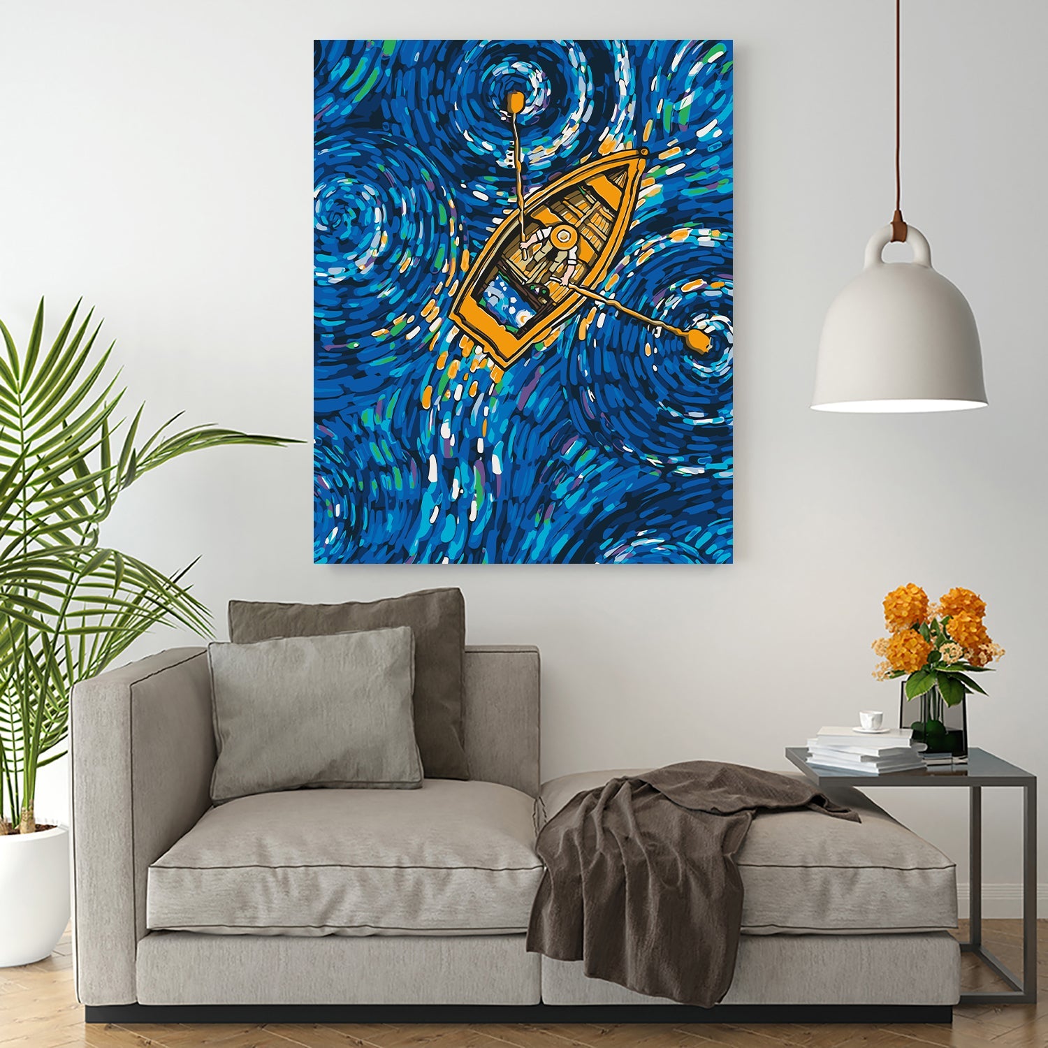 Loď vo farebnom mori