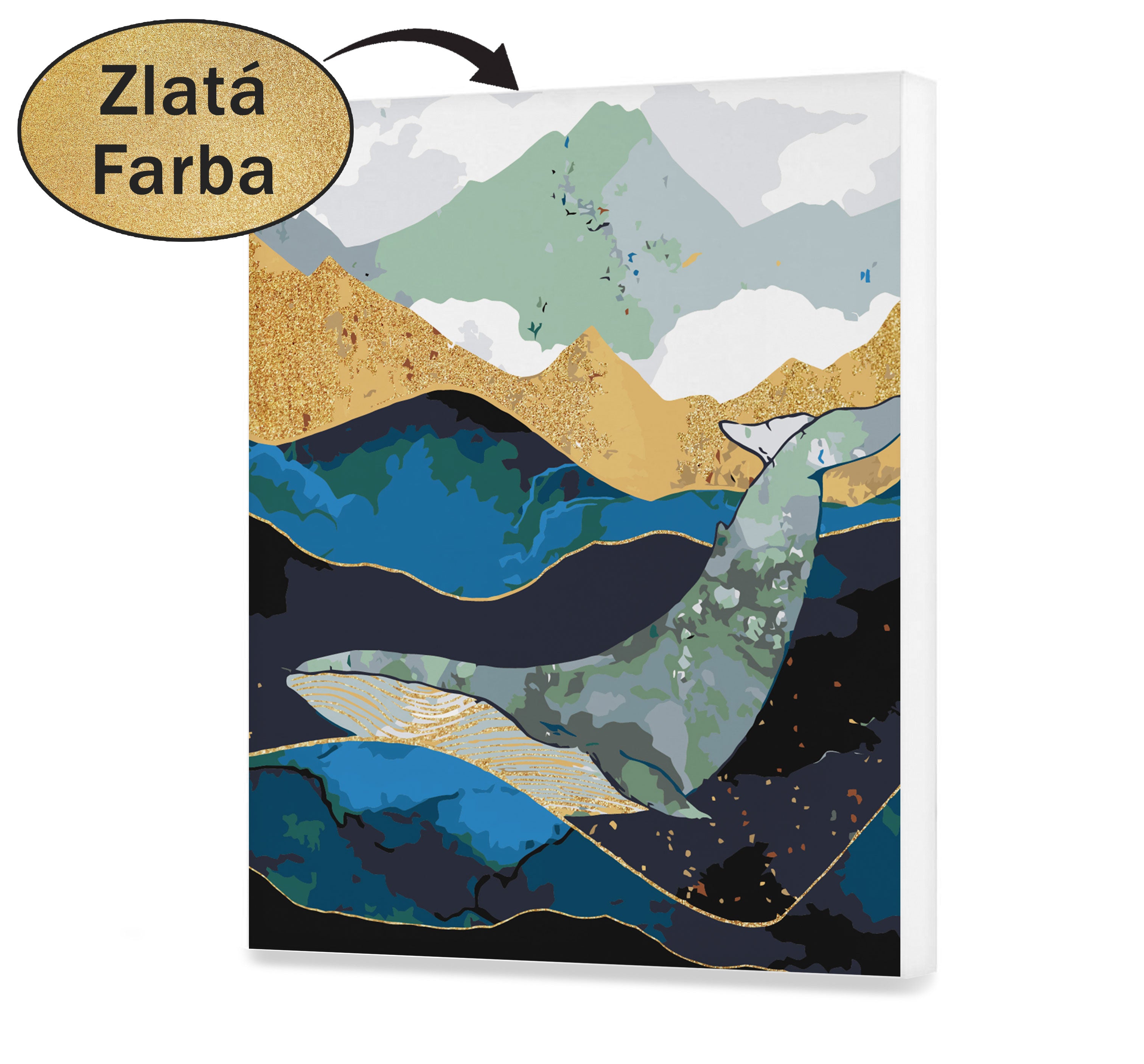 Malovanie podla cisel - Abstrakcia Veľryba