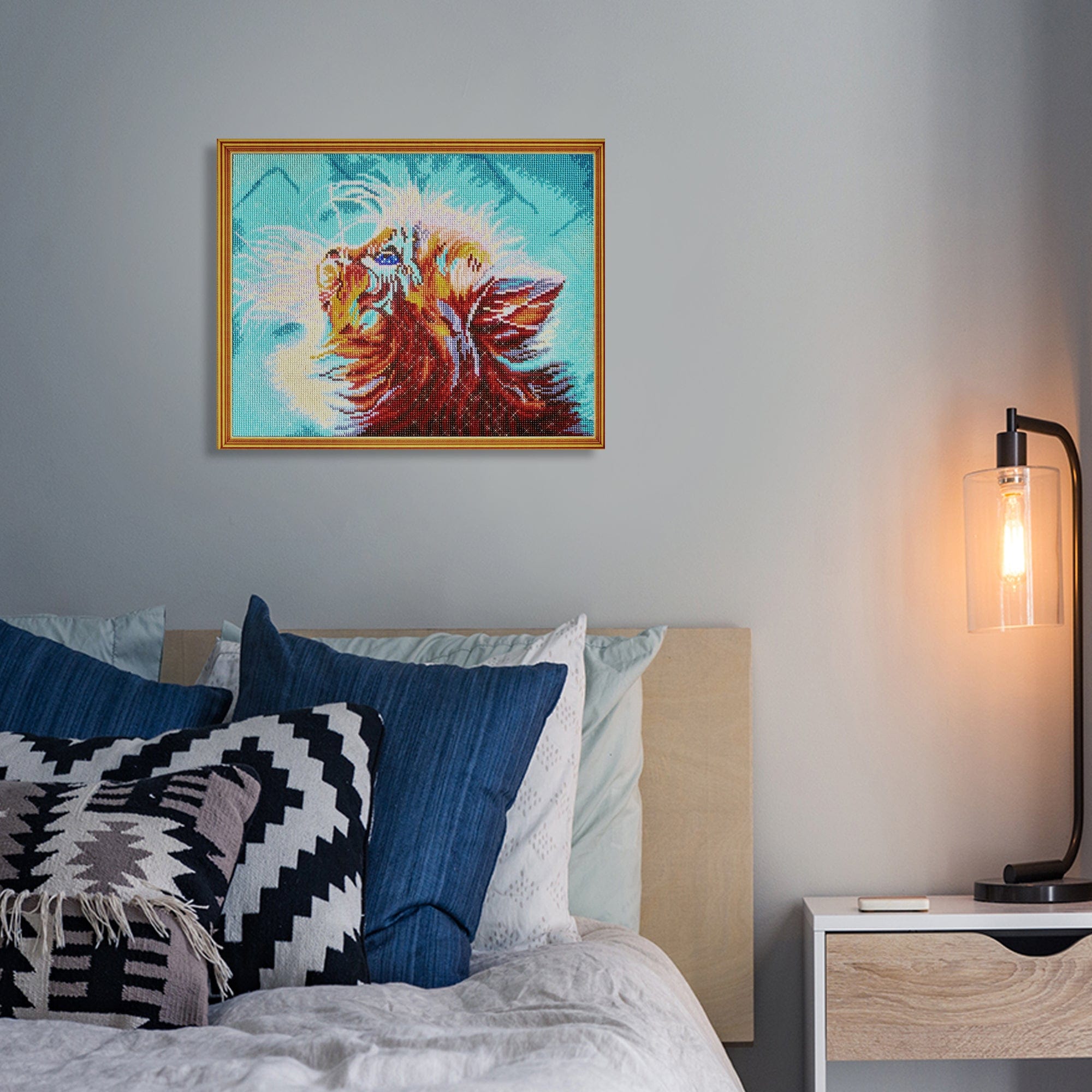 Mozaika - Spiace mačiatko - 40x50cm Na Rámovi