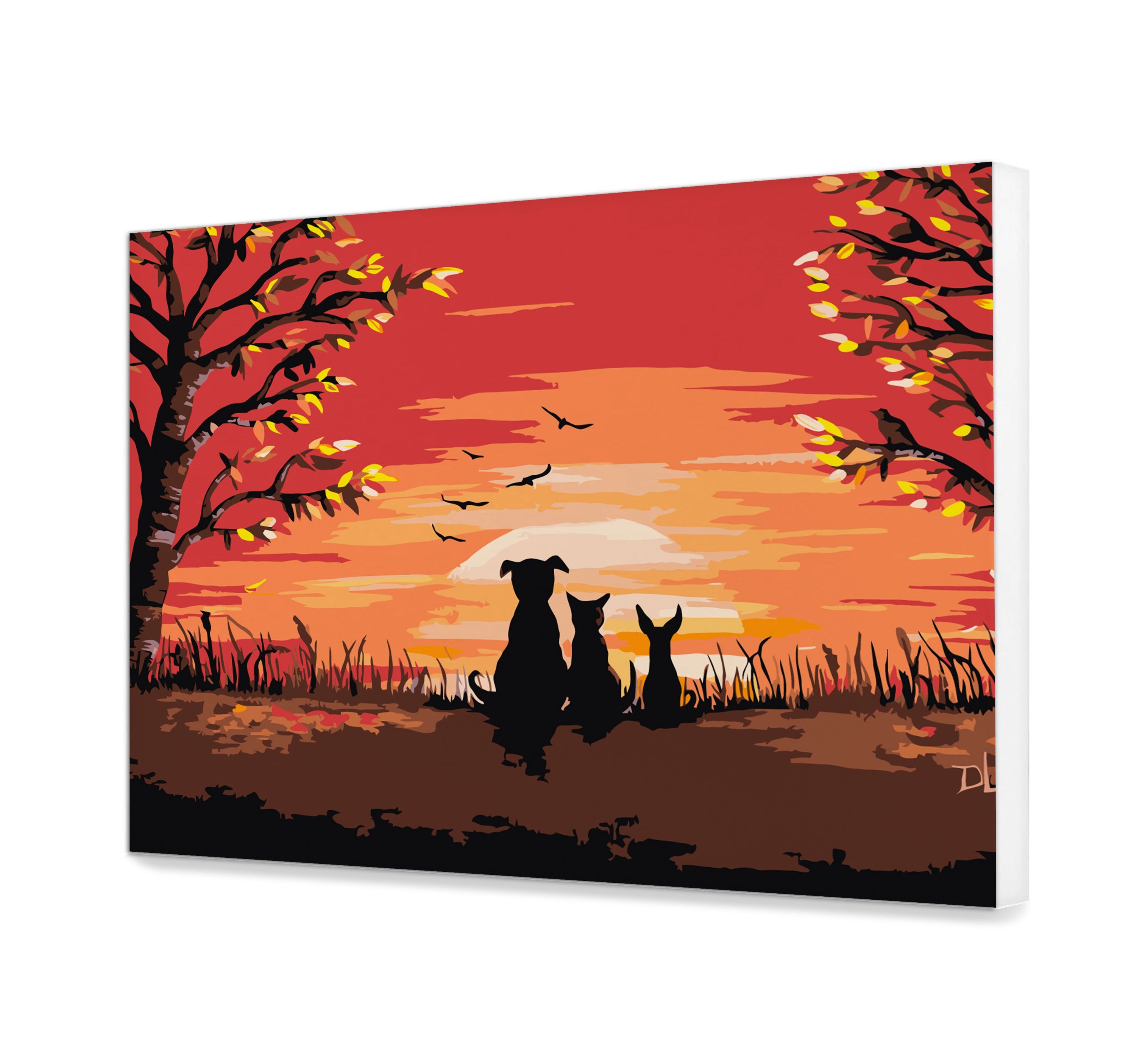 Malovanie podla cisel - Západ Slnka A Psy