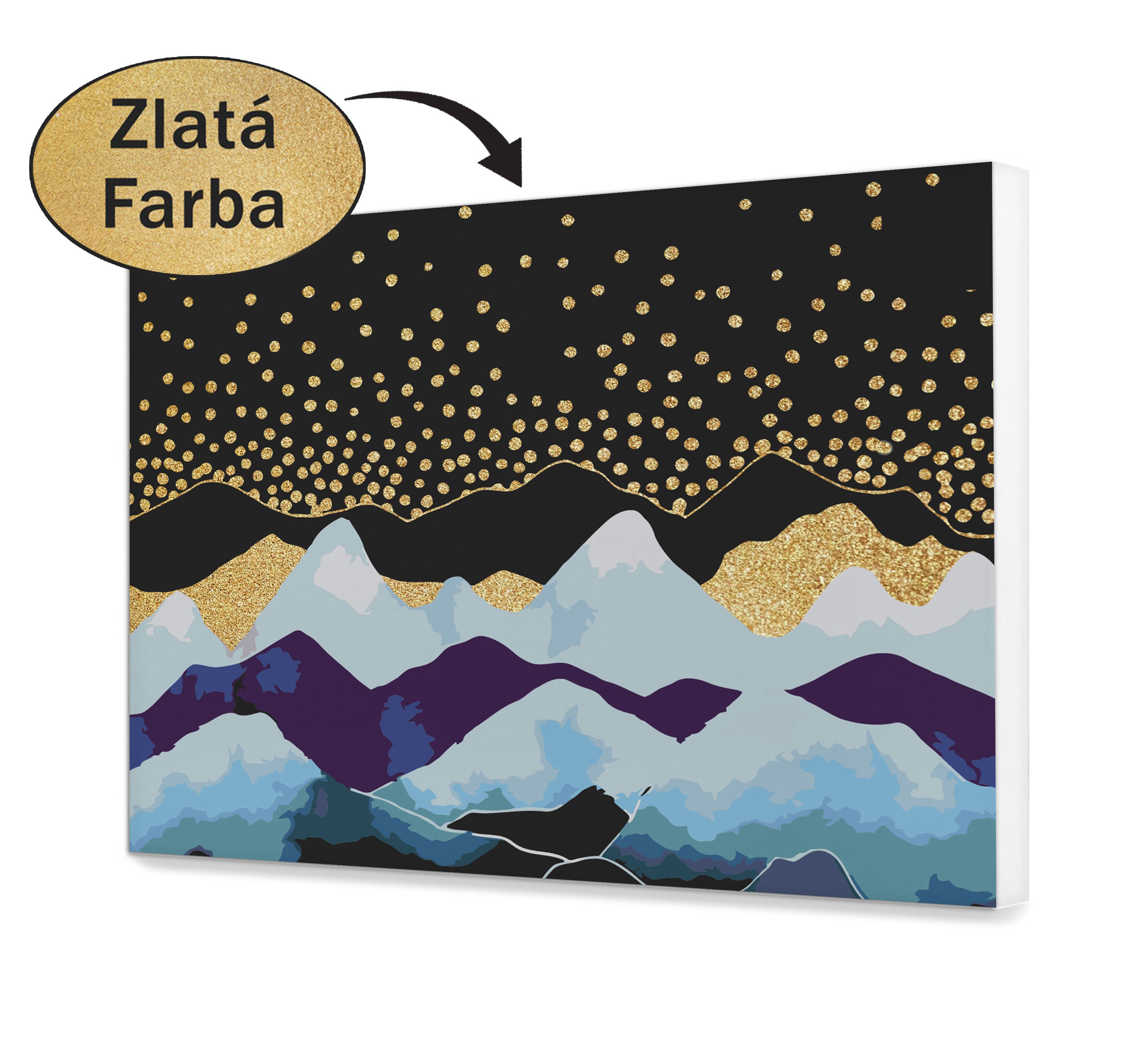 Maľovanie podľa cisel - Zlaté prvky „Hviezdna noc“