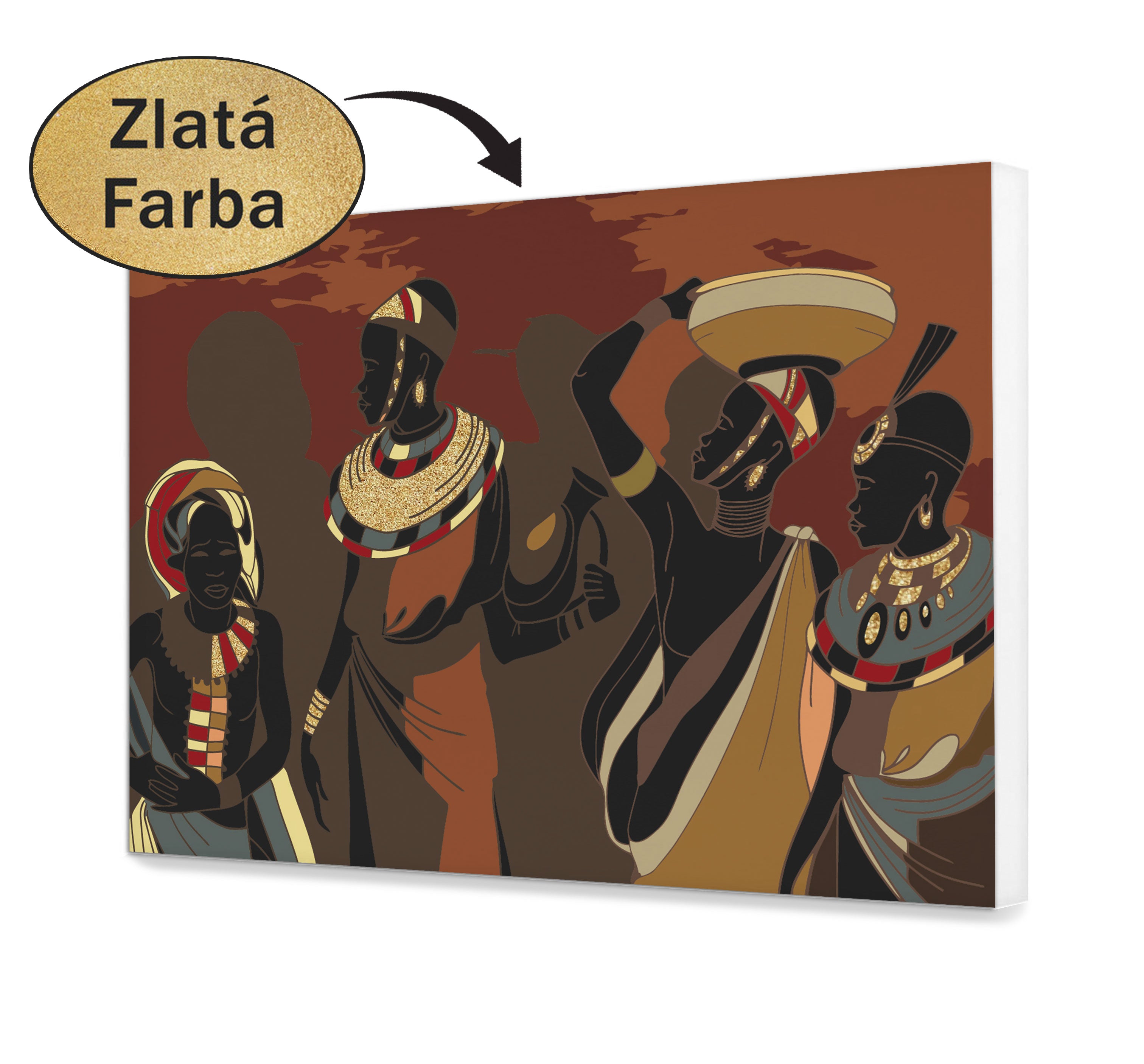 Malovanie podla cisel - Africké motívy so zlatom