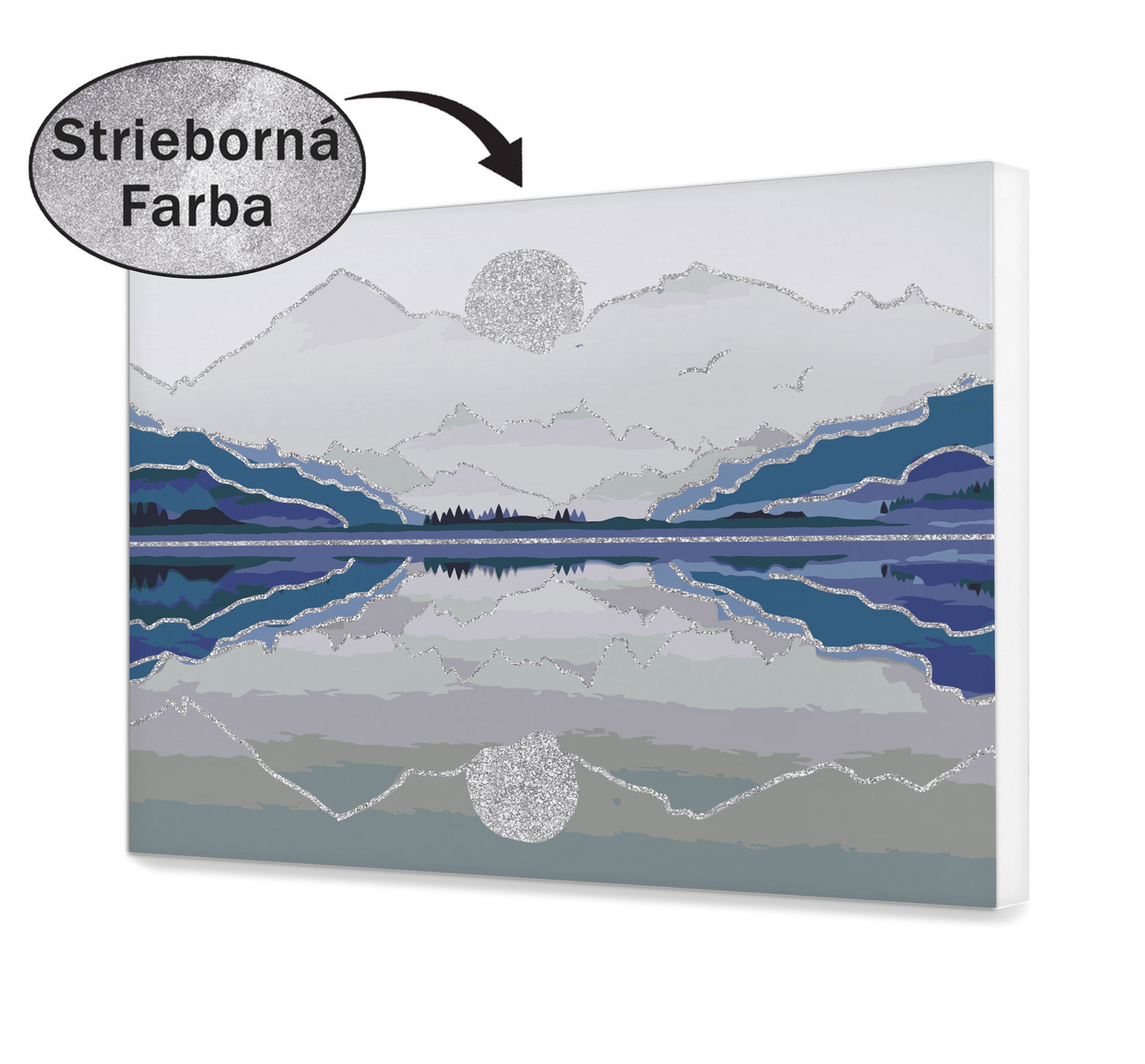 Maľovanie podľa cisel - Strieborný západ slnka