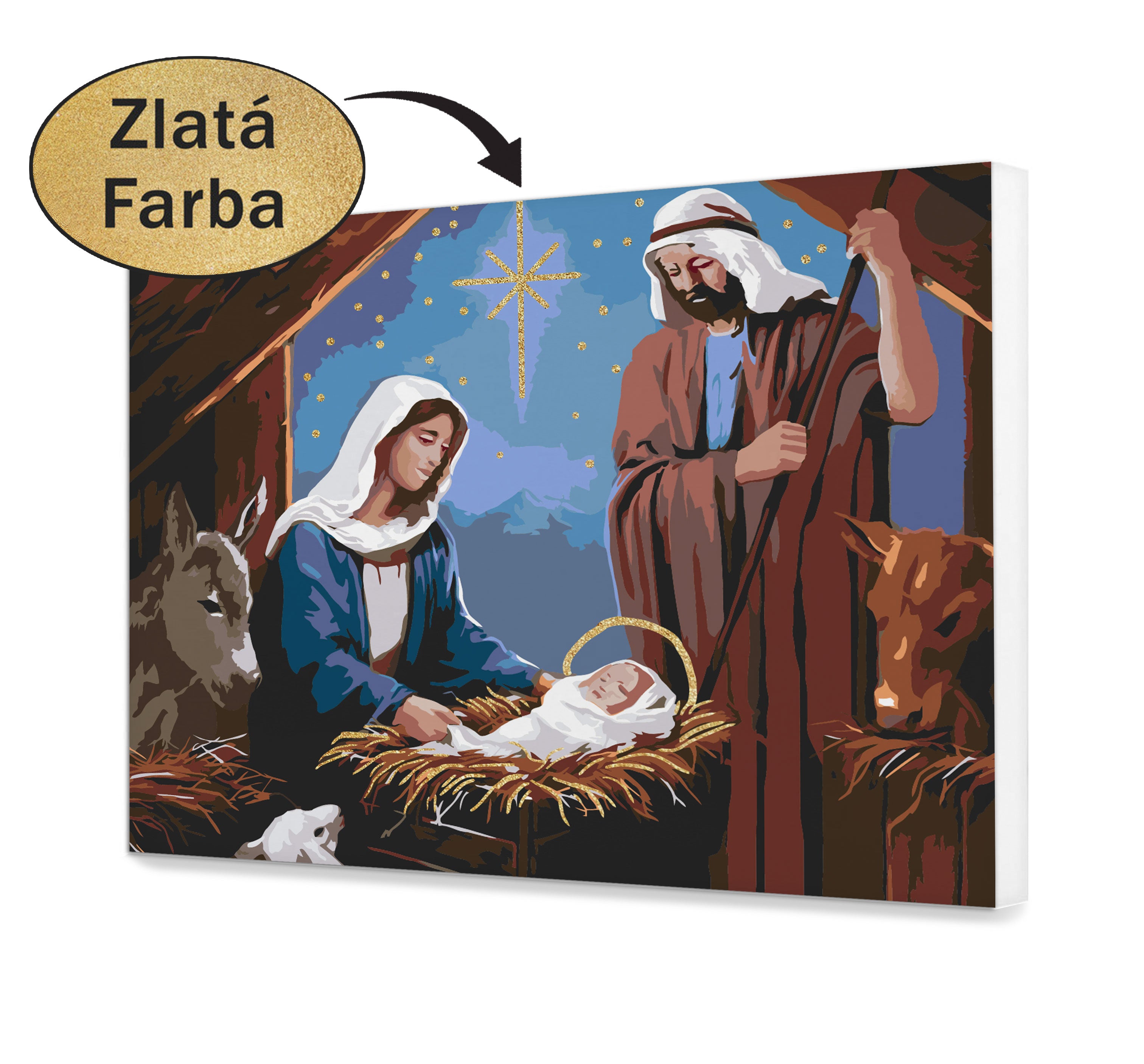 Malovanie podla cisel - Ikona so zlatými prvkami