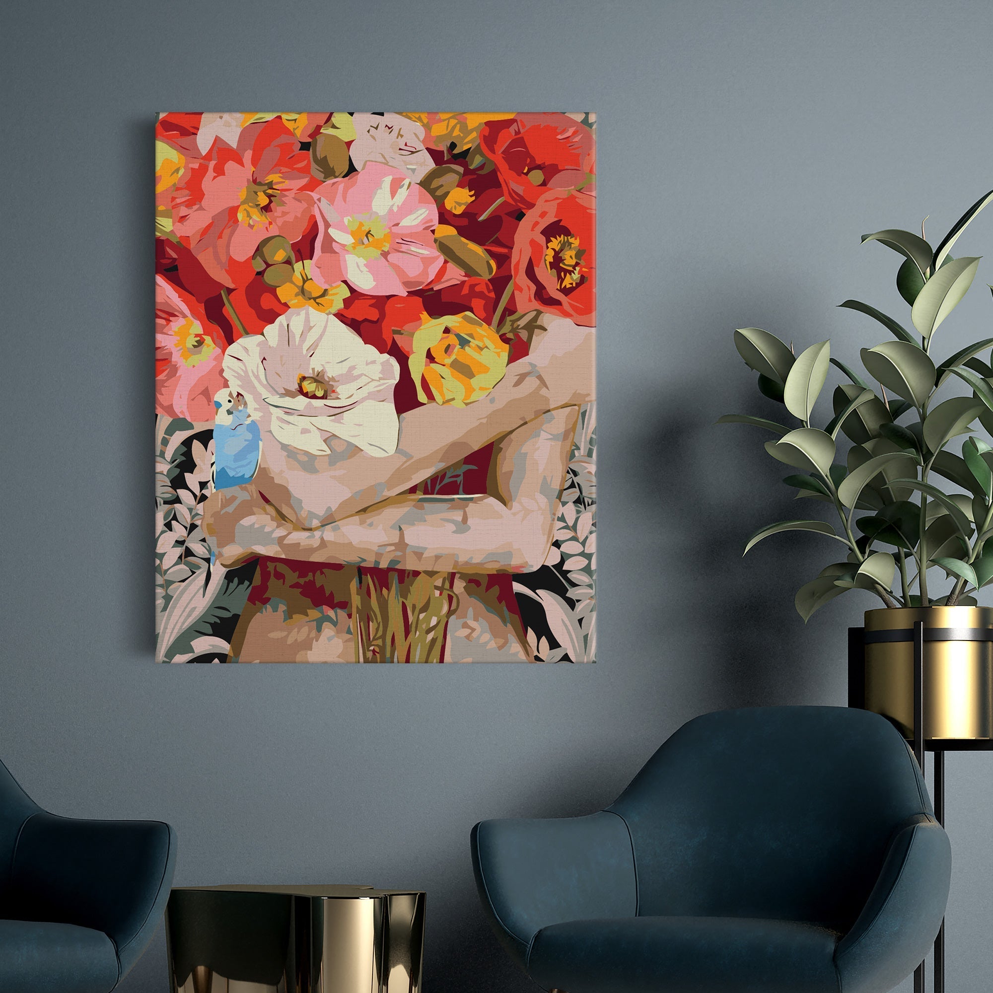 Dievča s kyticou kvetov (SC0728)