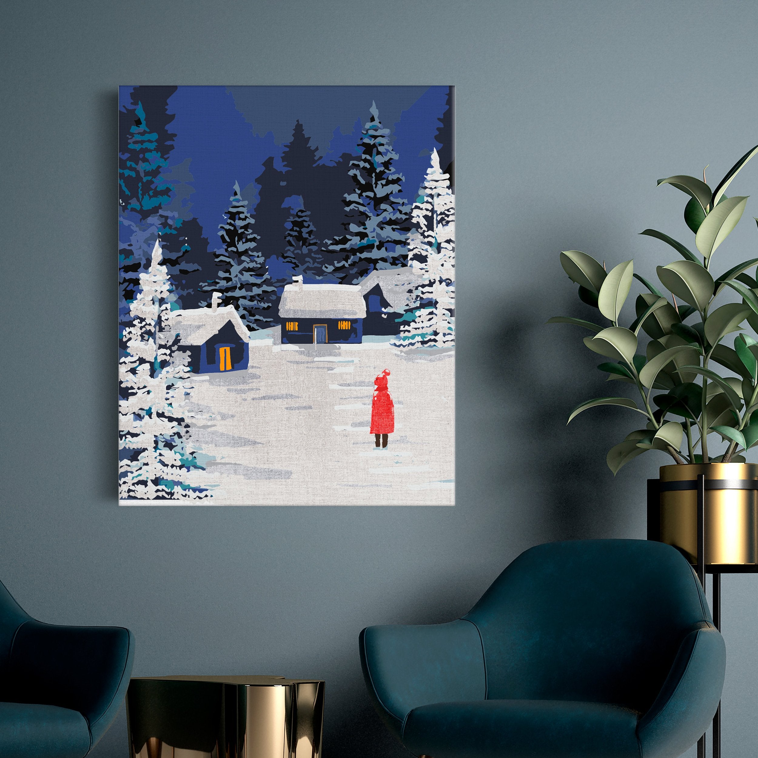 Nočná zimná dedina (SC0650)