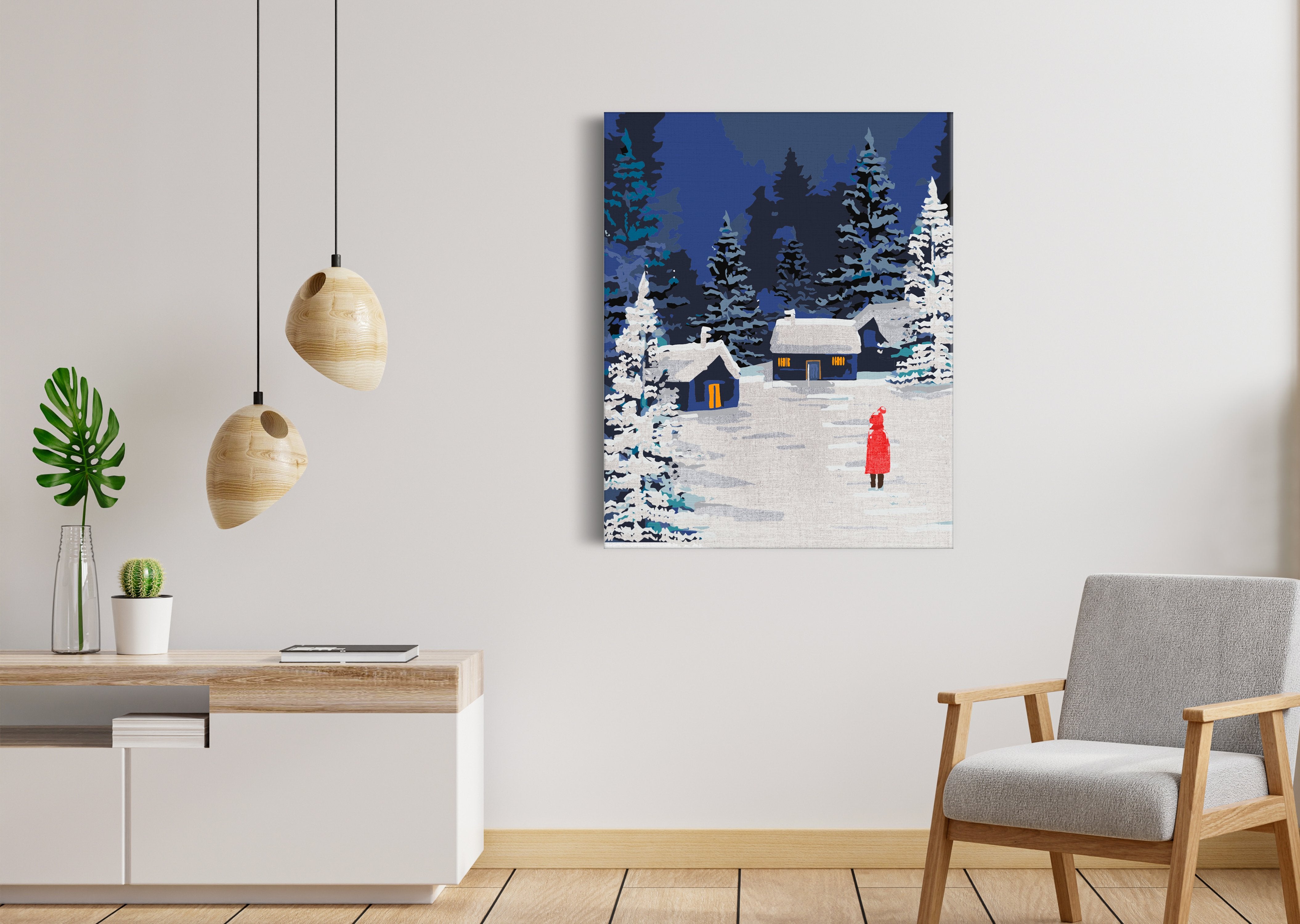 Nočná zimná dedina (SC0650)