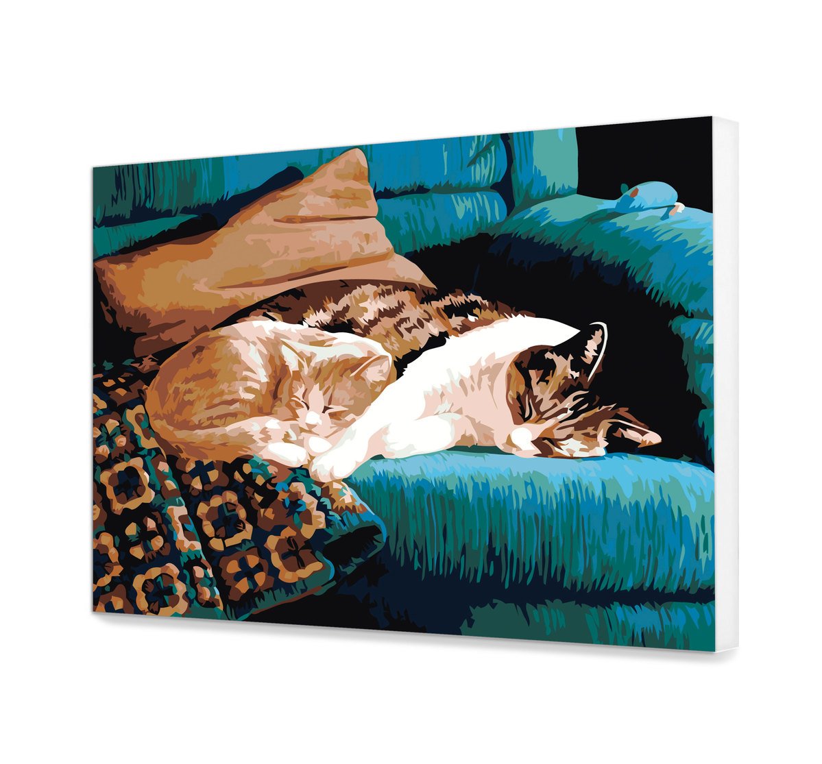 Maľovanie podľa cisel - Rodina Lenivých Mačiek